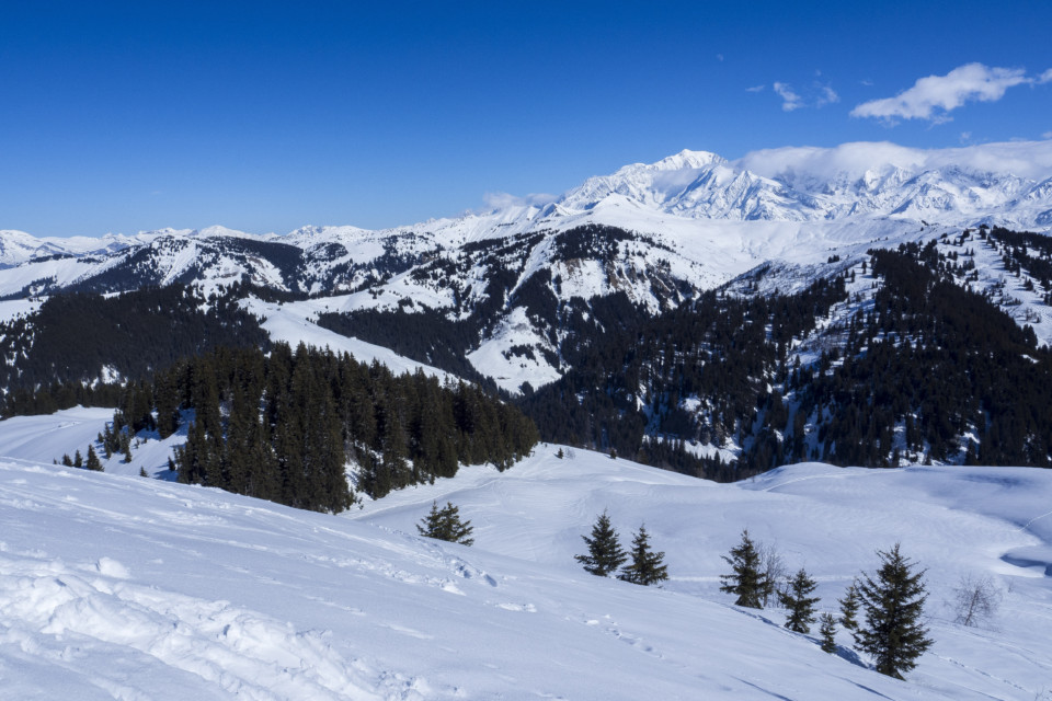 Vue sur le Mont-Blanc depuis Les Saisies